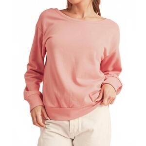 NEW SHEWIN bowknot round neck sweatshirt in peach